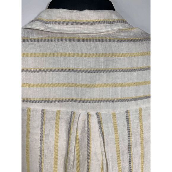 Love Notes Women’s Striped Button Down Long Sleeve Linen Shirt Multicolor Small - Picture 6 of 8